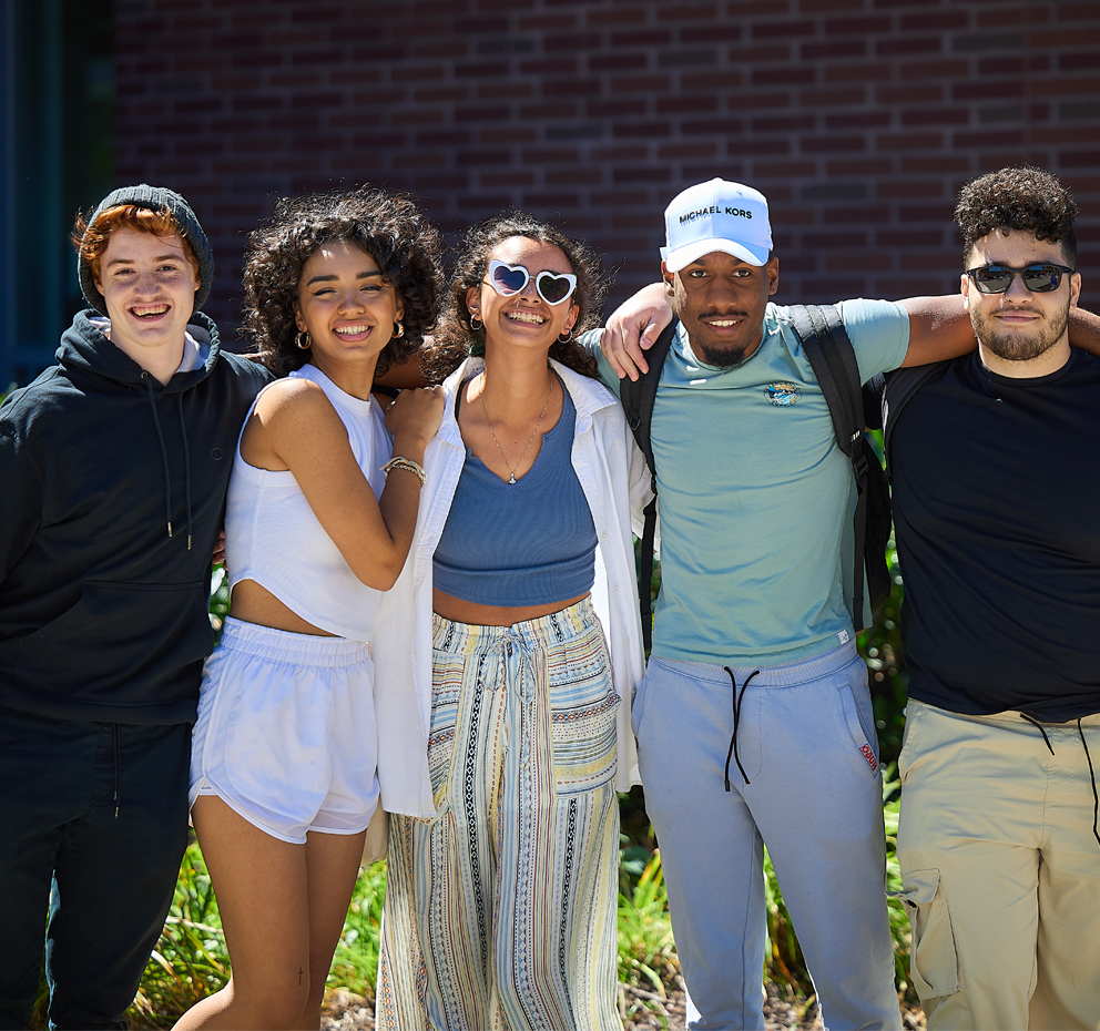 student group outside on campus