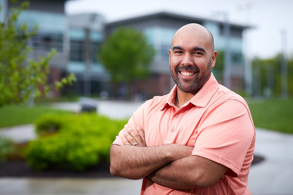 student outside Pocono Campus