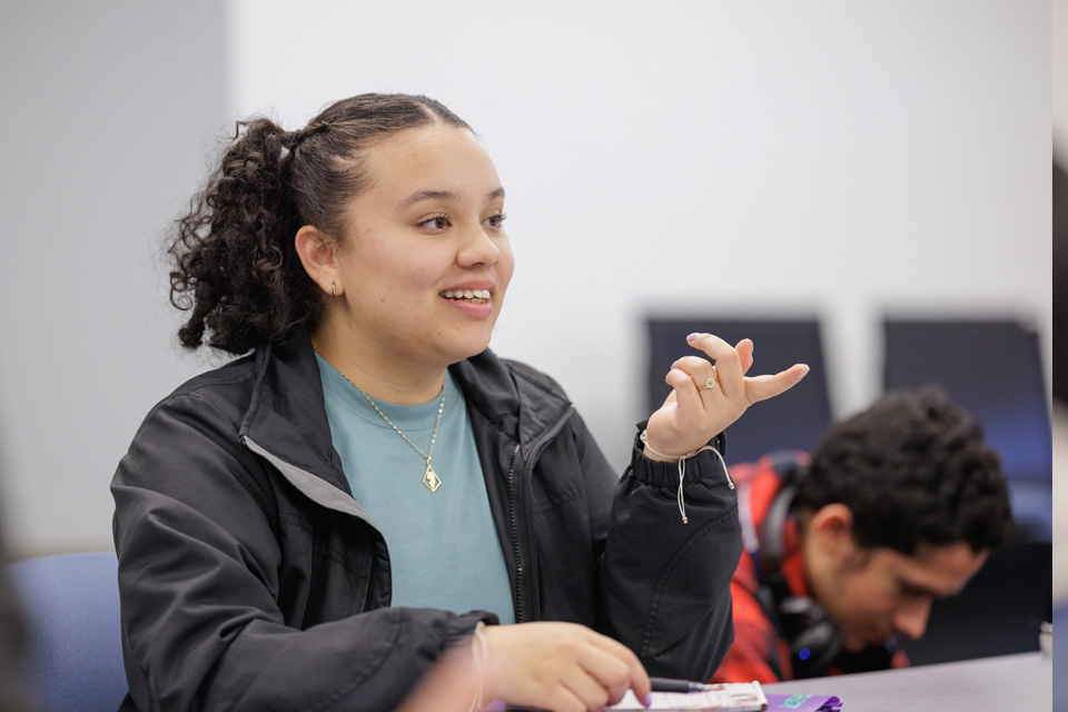 student in class