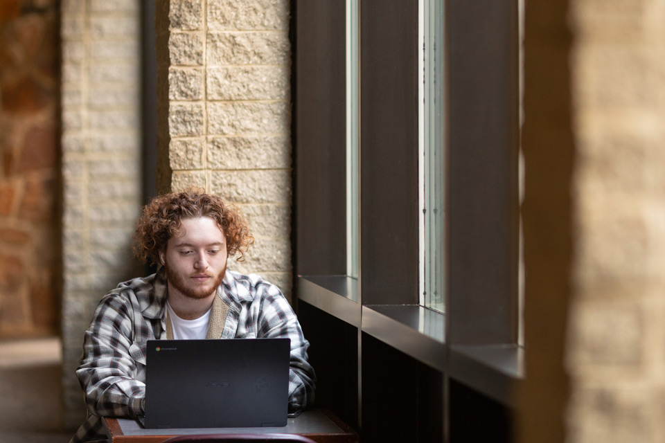 student on laptop