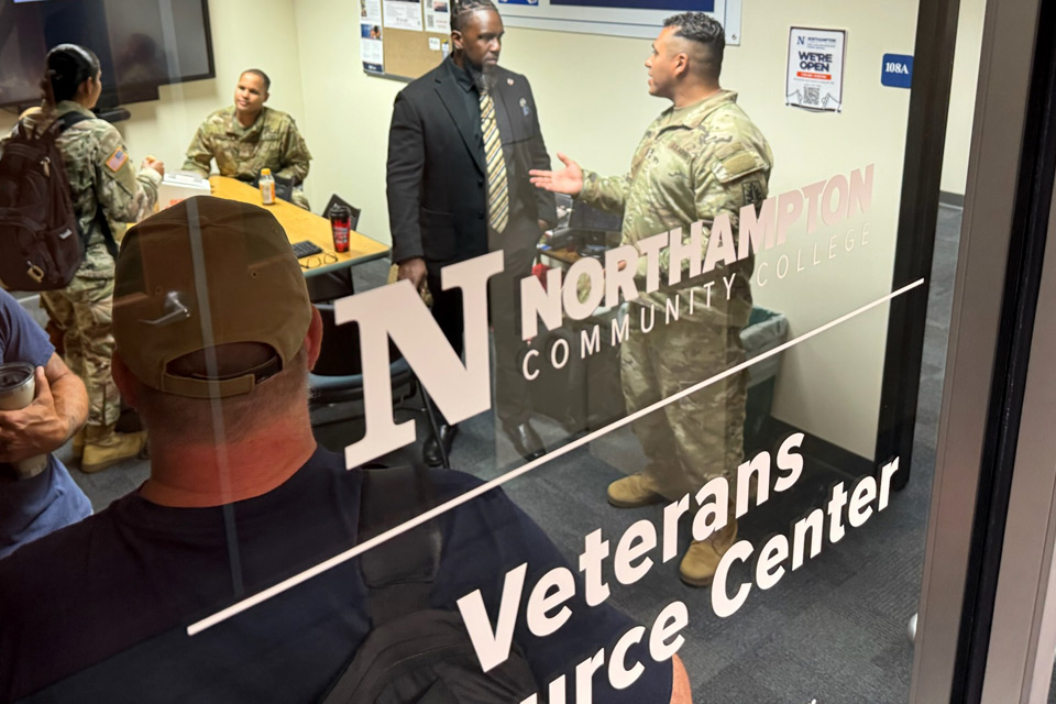 Veterans gathered at the NCC Veterans Resource Center