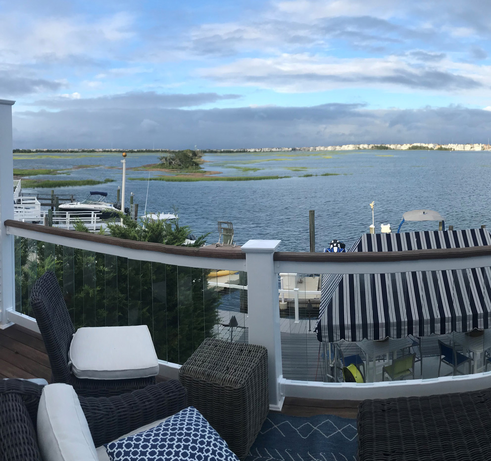 View of the bay from beach house deck