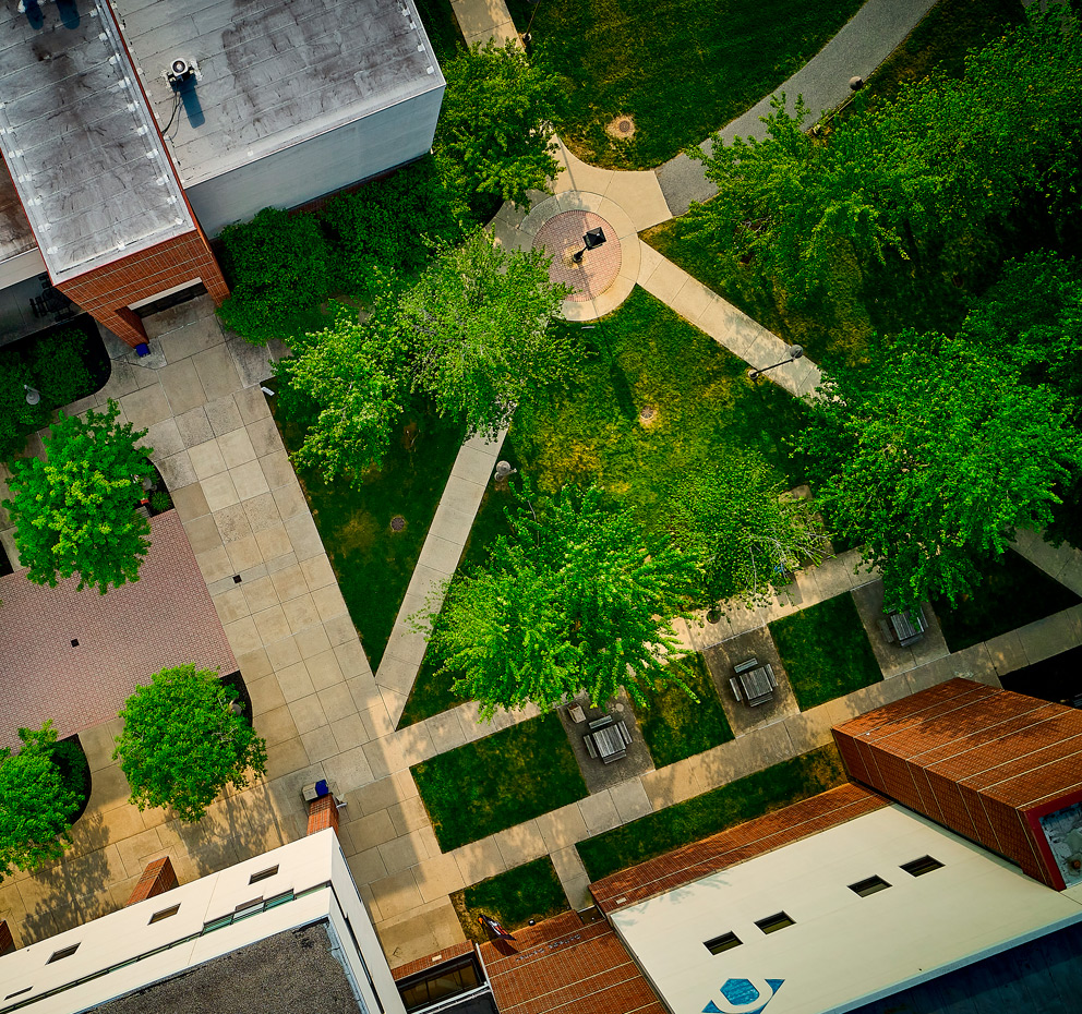 Aerial of Betlehem Campus quad