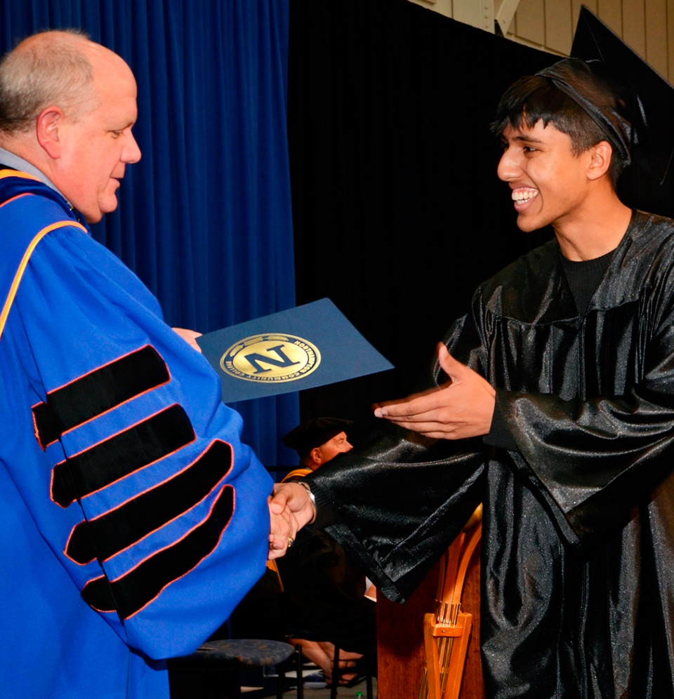 Niijar Grad NCC receiving his diploma