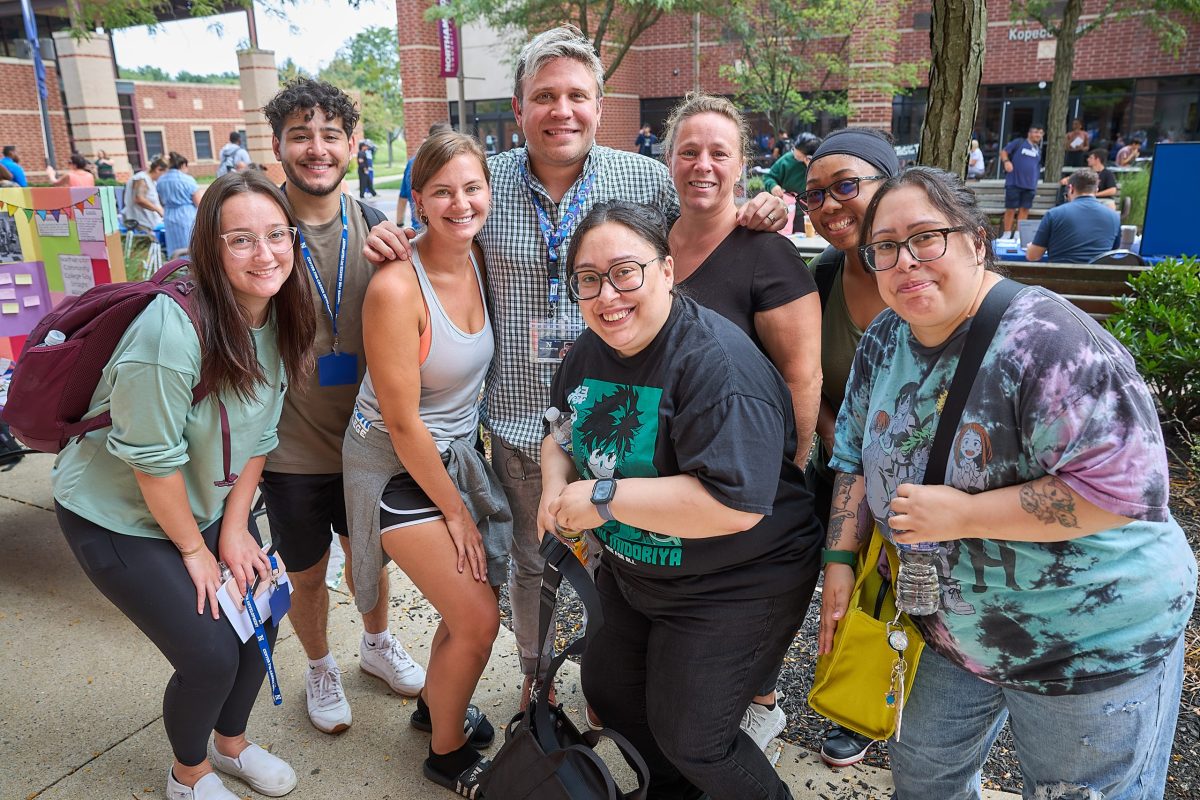 Students smiling in the quad