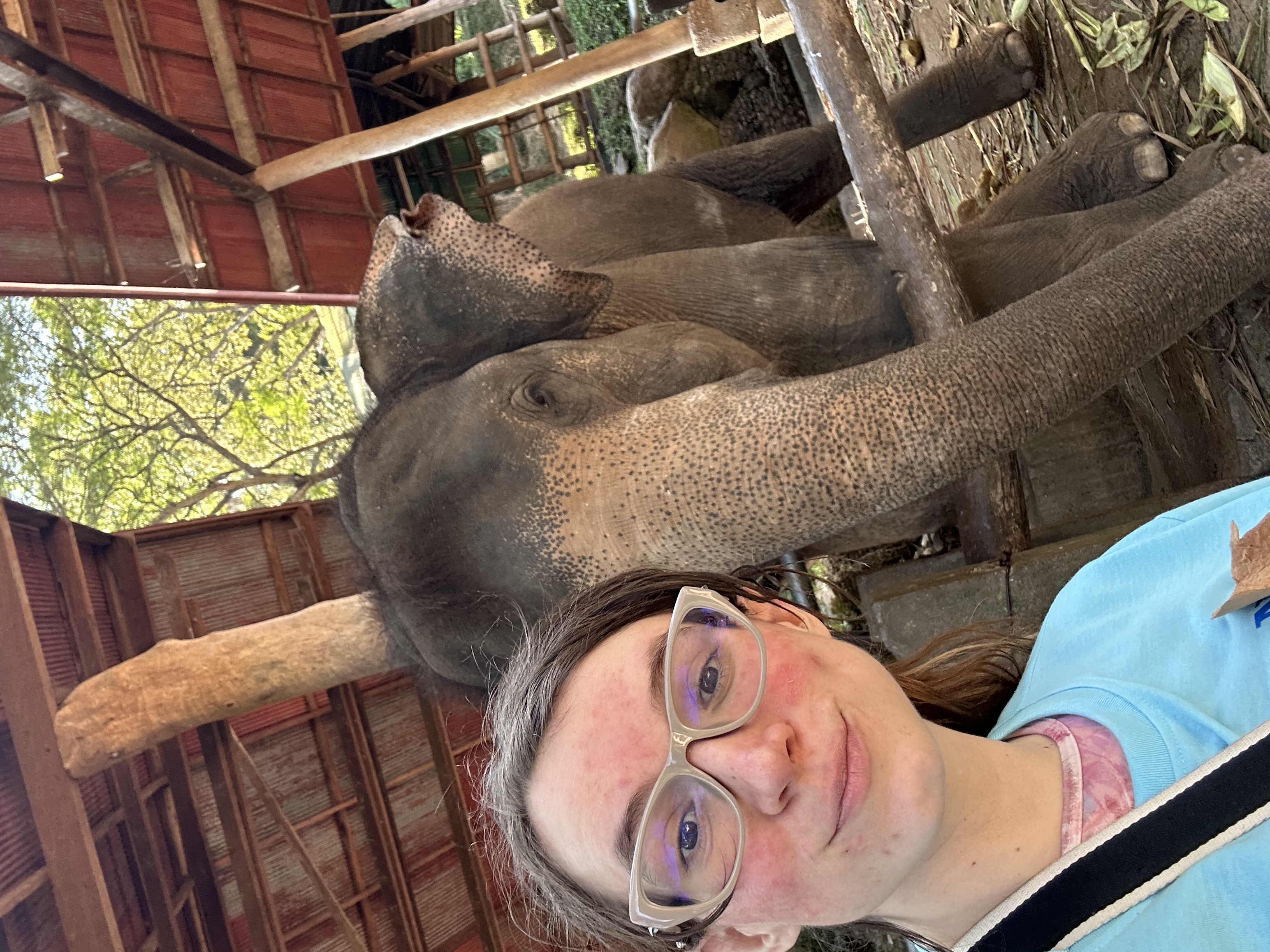 Morrison with elephant in Thailand