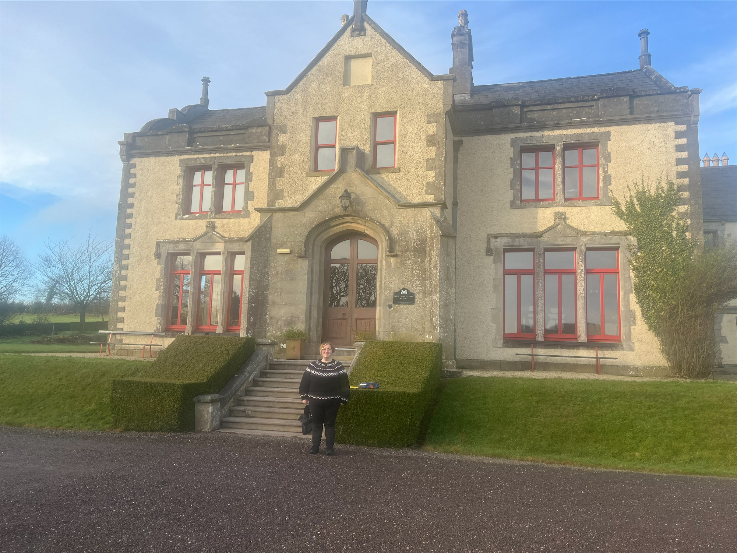 Katie in front of  Tyrone Guthrie Centre
