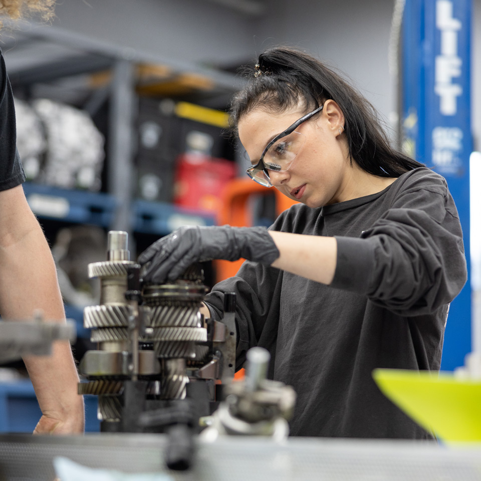 Female automotive student