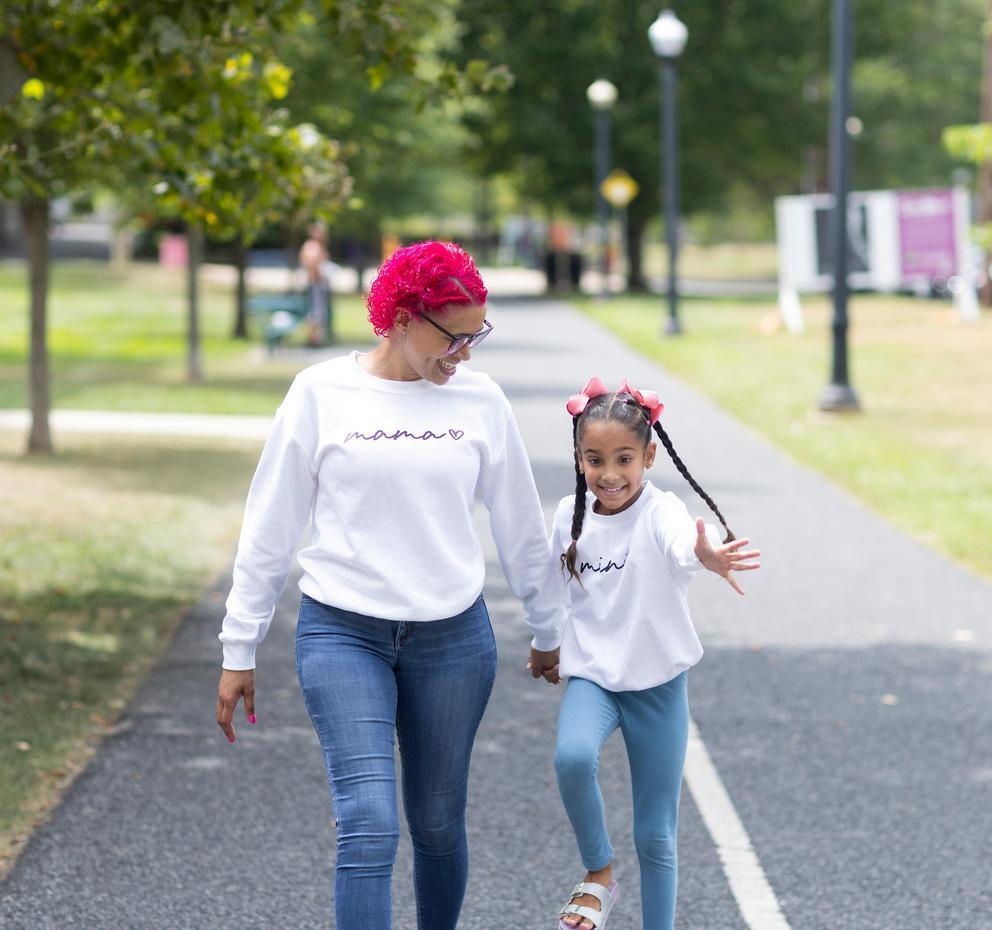 ncc college student and daughter on campus